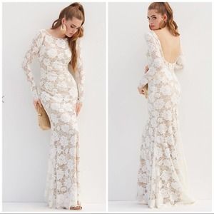 BY WATTERS. Shepard wedding lace long sleeve dress Size 14
